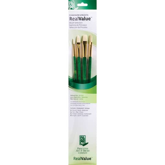 Michaels, Princeton™ RealValue™ Bristle 4 Piece Brush Set – Category: Brush Sets